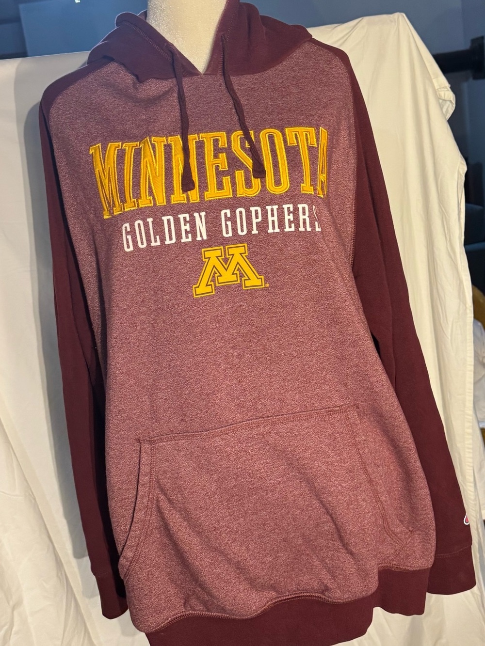 Champion Maroon Hoodie with Gold Accent